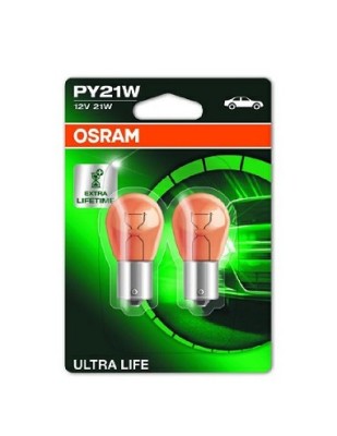 Set 2 becuri auto PY21W, 12V, 21W, OSRAM Ultra Life foto