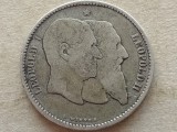 BELGIA-1 FRANC 1880 (Argint) (Aniversar-Independenta)