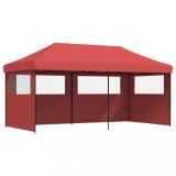 Cumpara ieftin Cort pliabil pentru petreceri cu 3 pereti laterali rosu visiniu