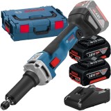 Bosch GGS 18V-23 LC + GBA + GAL 18V-40 - Polizor drept 6 mm valiza speciala + Set 2 acumulatori si incarcator Li-Ion 18 V 5 Ah