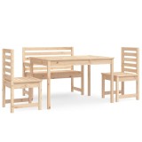 Set de dining pentru gradina, 4 piese, lemn masiv de pin