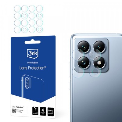 Folie de protectie Camera Spate 3MK Protection pentru Xiaomi 14T Pro / 14T, Sticla Securizata, Set 4 bucati, Transparenta foto