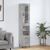 Dulap &icirc;nalt, gri beton, 34,5x34x180 cm, lemn prelucrat