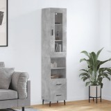 Dulap &icirc;nalt, gri beton, 34,5x34x180 cm, lemn prelucrat