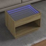 Cumpara ieftin Măsuță de cafea cu LED infinity, stejar sonoma, 70x50x50 cm