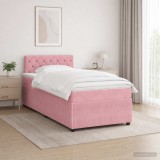 Cumpara ieftin Pat boxspring cu saltea cu headboard Roz 120 x 200 cm Catifea