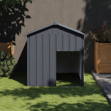 Cusca caine cu acoperis antracit 117x153x123 cm otel galvanizat GartenMobel Dekor, vidaXL