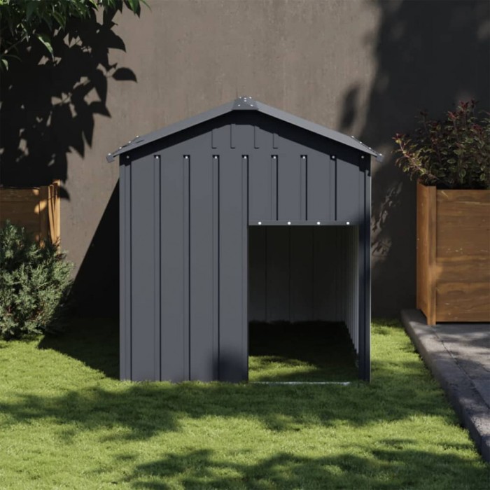 Cușcă c&acirc;ine cu acoperiș antracit 117x153x123 cm oțel galvanizat