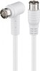 Cablu antena F-F 80 dB unghi 90 grade 1.5m T-T Alb, Goobay G67347