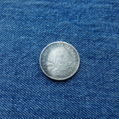 1 Franc 1901 Franta franc argint foto