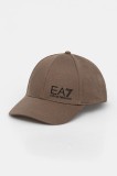 EA7 Emporio Armani șapcă de baseball din bumbac culoarea maro, cu imprimeu, AF11989.7X000005