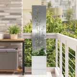 Cumpara ieftin Ghiveci de Grădină cu Panou Decorativ Argintiu 32 x 140 cm