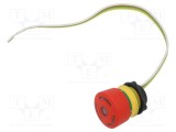 Comutator de siguranţă 22mm EAO Poz.i 2 NC roşie LED IP65