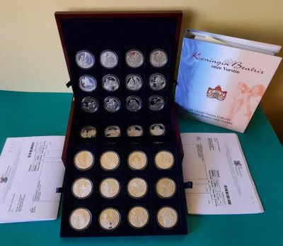Colectie 36 medalii argint 925, Olanda - 900 g argint PROOF - G 4074 foto