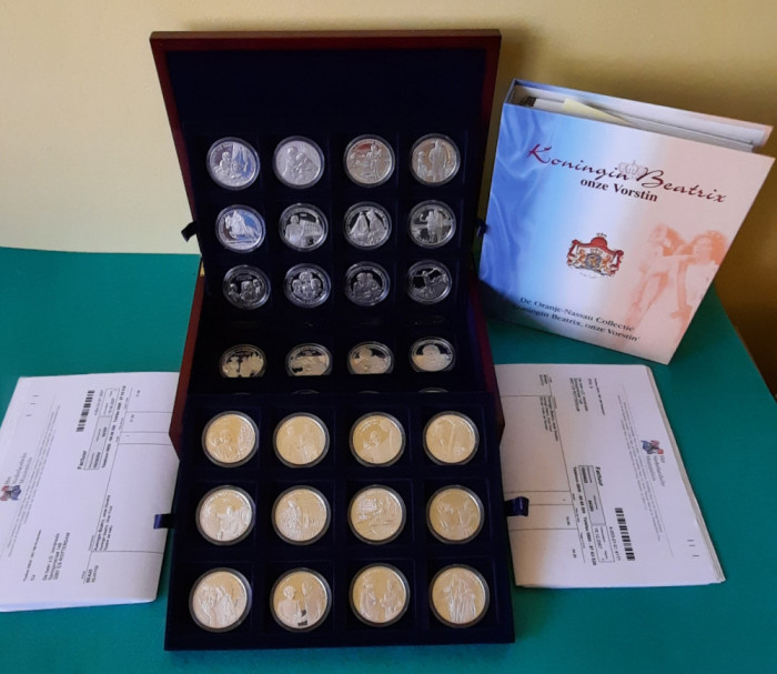 Colectie 36 medalii argint 925, Olanda - 900 g argint PROOF - G 4074