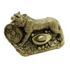 Statueta Feng Shui Tigru Aurit cu Pepita si Moneda, 11cm, Rasina. Decoratiune Casa, Birou. Atragere Prosperitate si Abundenta