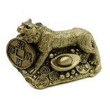 Statueta Feng Shui Tigru cu Pepita si Moneda - 11cm, MODEL TT202