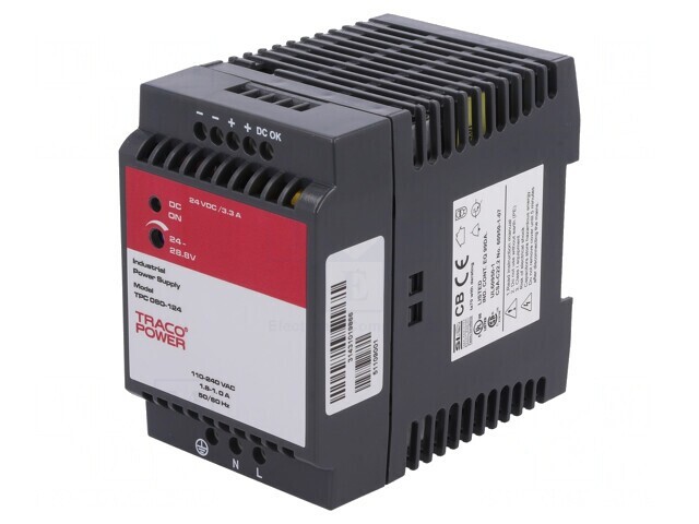 Alimentator Pulsatoriu pe Șină DIN 80W 24V 3.3A