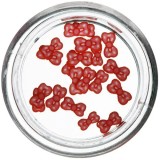 Decorațiuni fimo unghii - funde tăiate roșii-albe, INGINAILS
