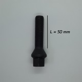 Prezon janta aliaj negru M14x1.5 50 mm pentru VW, Seat, Skoda, Audi, Mercedes