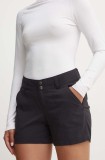 Columbia pantaloni scurți Saturday Trail femei, culoarea bleumarin, uni, medium waist 1533781