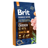 Brit Premium By Nature, Senior Small and Medium Breed, S-M, Pui, hrană uscată c&acirc;ini senior, 8kg