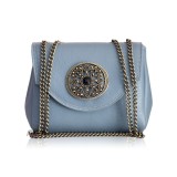 Cumpara ieftin Poșetă Piele Naturală Amelie French Blue, 17x22x10 cm, cu Lanț Reglabil, Made in Greece