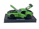 Macheta metal Mercedes SLS replica 1:32 verde cu sunete si lumini deschide usi, capota si portbagaj
