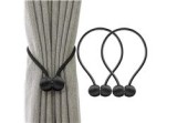 Set 2 clame magnetice pentru draperii, negru, 50 cm