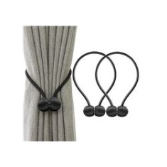 Set 2 clame magnetice pentru draperii, negru, 50 cm