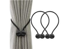 Set 2 clame magnetice pentru draperii, negru, 50 cm foto