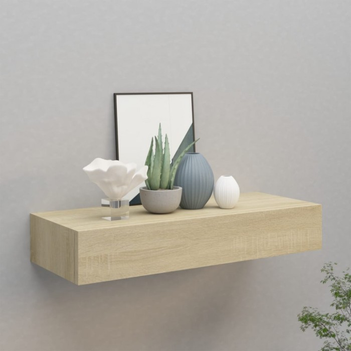 Gossi dulap de perete cu sertar, stejar, 60x23,5x10 cm, mdf