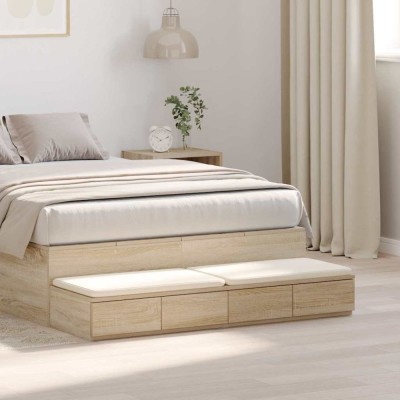 vidaXL Sertare pentru pat cu sertar Stejar sonoma 120 x 36.5 x 16.5 cm 866941 foto