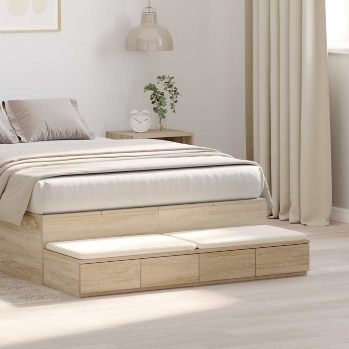vidaXL Sertare pentru pat cu sertar Stejar sonoma 120 x 36.5 x 16.5 cm 866941