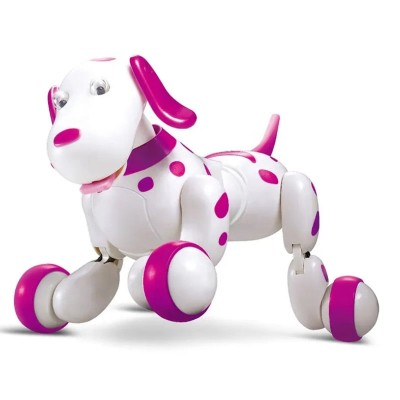 Robot Catel interactiv iUni Smart-Dog, telecomanda cu 24 comenzi, Alb-Roz foto