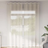 Perdele Voile Crem 140x300 cm vidaXL, Set 2 Bucati, Poliester, Cu Ocheti, Semi-Transparente