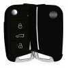 Husa Cheie Auto pentru VW - 3 Butoane, Silicon, Negru, 46967.05, Kwmobile