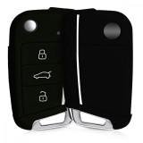 Husa Cheie Auto pentru VW - 3 Butoane, Silicon, Negru, 46967.05, Kwmobile