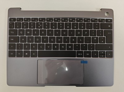 Carcasa superioara cu tastatura palmrest, Huawei, MateBook 13 WRT-W19, WRT-W29L, WRT-W09, WT-W09, HN-W19L, HN-W19R, iluminata, gri, layout UK foto