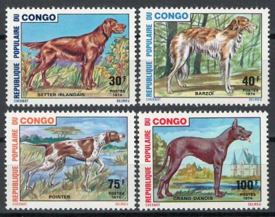 Congo, Brazzaville 1974 Mi 441/44 MNH - Caini foto