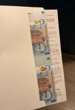Coală cu 4 bancnote de 100 lei Eugeniu Carada