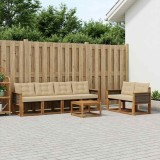 Cumpara ieftin Set de canapele de exterior 7 buc. 6-Locuri Natural si Bej