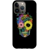 Husa compatibila cu Apple iPhone 14 model Flower Skull, Silicon, TPU, Viceversa, Transparent, Carcasa