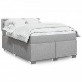 Cumpara ieftin Pat box spring cu saltea, gri deschis, 140x190 cm, textil