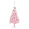 Brad Craciun pre-iluminat cu set globuri, roz, 180 cm, PVC