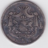 ROMANIA 5 LEI 1883, Argint