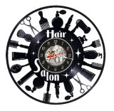 Ceas Perete Disc Vinil Hair Salon Ustensile Coafura Negru 30cm Decorativ