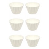 Set boluri, 6 piese, 125 ml, Plastic, Alb