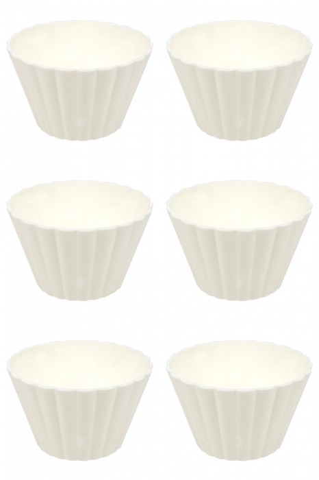 Set boluri, 6 piese, 125 ml, Plastic, Alb
