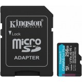 Card Memorie microSDXC Kingston Canvas Go Plus Android A2, 256Gb, Clasa 10 / UHS-1 U3, Cu Adaptor SDCG4/256GB